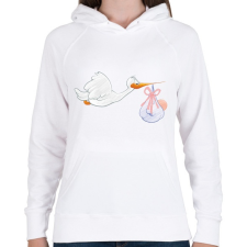 PRINTFASHION Baby - Női kapucnis pulóver - Fehér női pulóver, kardigán