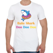 PRINTFASHION Baby shark - Férfi póló - Fehér férfi póló