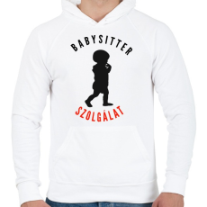 PRINTFASHION Babysitter,babysitter,szolgálat,szakmai - Férfi kapucnis pulóver - Fehér
