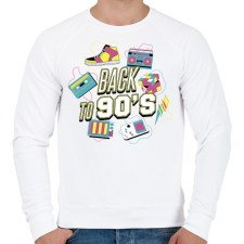 PRINTFASHION Back to the 90's - Férfi pulóver - Fehér férfi pulóver, kardigán