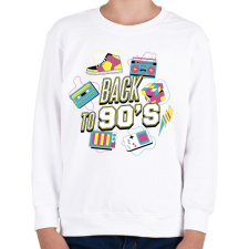 PRINTFASHION Back to the 90's - Gyerek pulóver - Fehér gyerek pulóver, kardigán