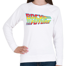 PRINTFASHION Back To The Future - Női pulóver - Fehér női pulóver, kardigán