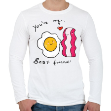 PRINTFASHION Bacon és tojás - Férfi hosszú ujjú póló - Fehér férfi póló