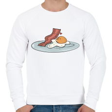 PRINTFASHION Bacon és tojás - Férfi pulóver - Fehér