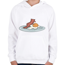 PRINTFASHION Bacon és tojás - Gyerek kapucnis pulóver - Fehér gyerek pulóver, kardigán
