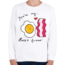 PRINTFASHION Bacon és tojás - Gyerek pulóver - Fehér gyerek pulóver, kardigán