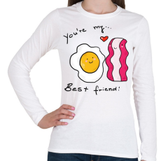 PRINTFASHION Bacon és tojás - Női hosszú ujjú póló - Fehér