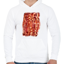 PRINTFASHION Bacon - Férfi kapucnis pulóver - Fehér férfi pulóver, kardigán