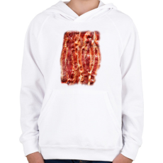 PRINTFASHION Bacon - Gyerek kapucnis pulóver - Fehér