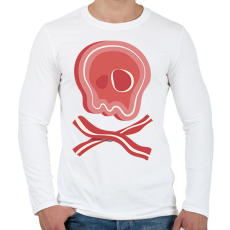 PRINTFASHION Bacon koponya - Férfi hosszú ujjú póló - Fehér