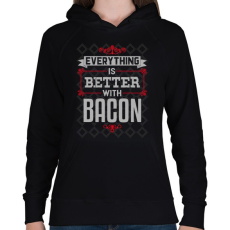 PRINTFASHION Bacon - Női kapucnis pulóver - Fekete