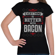 PRINTFASHION Bacon - Női póló - Fekete női póló