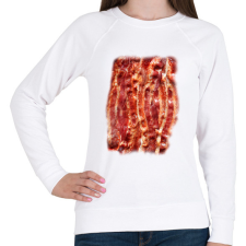 PRINTFASHION Bacon - Női pulóver - Fehér női pulóver, kardigán