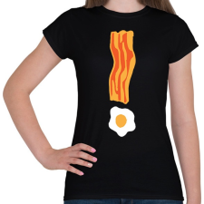 PRINTFASHION Bacon tojás - Női póló - Fekete női póló