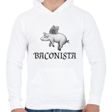 PRINTFASHION Baconista - Férfi kapucnis pulóver - Fehér
