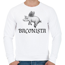 PRINTFASHION Baconista - Férfi pulóver - Fehér férfi pulóver, kardigán