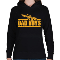 PRINTFASHION Bad boys gun - Női kapucnis pulóver - Fekete