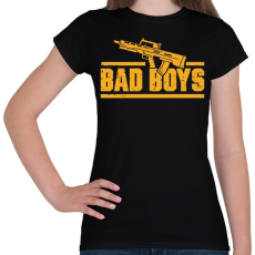 PRINTFASHION Bad boys gun - Női póló - Fekete