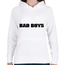 PRINTFASHION BAD BOYS - Női kapucnis pulóver - Fehér női pulóver, kardigán