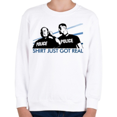 PRINTFASHION Bad boys Police - Gyerek pulóver - Fehér