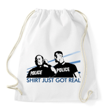 PRINTFASHION Bad boys Police - Sportzsák, Tornazsák - Fehér tornazsák