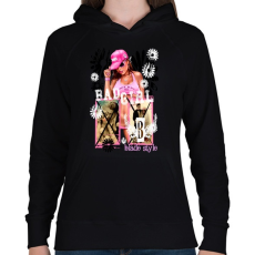 PRINTFASHION BAD GIRL - Női kapucnis pulóver - Fekete