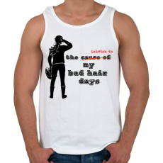 PRINTFASHION bad hair - Férfi atléta - Fehér