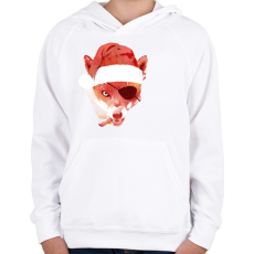 PRINTFASHION Bad santa - Gyerek kapucnis pulóver - Fehér