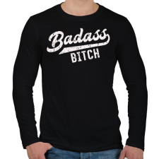 PRINTFASHION Badass b*tch - Férfi hosszú ujjú póló - Fekete férfi póló