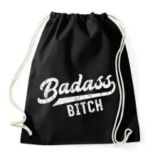 PRINTFASHION Badass b*tch - Sportzsák, Tornazsák - Fekete tornazsák