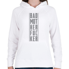PRINTFASHION BadMotherfucker - Női kapucnis pulóver - Fehér női pulóver, kardigán