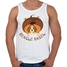 PRINTFASHION Bagel beagle - Férfi atléta - Fehér