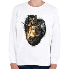 PRINTFASHION Baglyok - Gyerek pulóver - Fehér