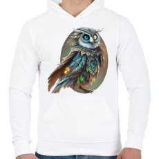 PRINTFASHION bagoly1kész - Férfi kapucnis pulóver - Fehér