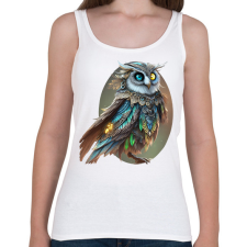 PRINTFASHION bagoly1kész - Női atléta - Fehér női trikó