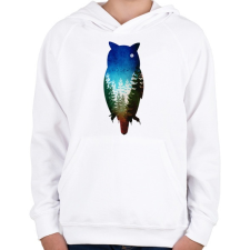 PRINTFASHION Bagoly absztrakt - Gyerek kapucnis pulóver - Fehér gyerek pulóver, kardigán