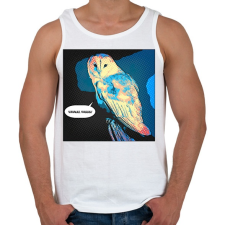 PRINTFASHION Bagoly - Férfi atléta - Fehér atléta, trikó