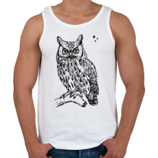 PRINTFASHION bagoly - Férfi atléta - Fehér