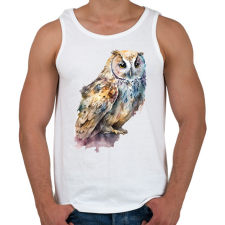 PRINTFASHION Bagoly  - Férfi atléta - Fehér atléta, trikó