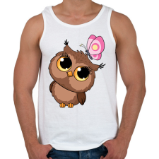 PRINTFASHION bagoly - Férfi atléta - Fehér atléta, trikó