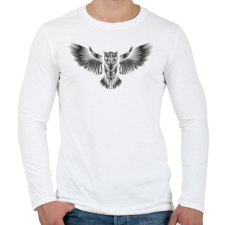 PRINTFASHION Bagoly - Férfi hosszú ujjú póló - Fehér férfi póló