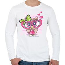 PRINTFASHION Bagoly  - Férfi hosszú ujjú póló - Fehér férfi póló