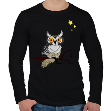 PRINTFASHION bagoly - Férfi hosszú ujjú póló - Fekete férfi póló