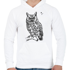 PRINTFASHION bagoly - Férfi kapucnis pulóver - Fehér női pulóver, kardigán