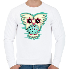 PRINTFASHION Bagoly - Férfi pulóver - Fehér