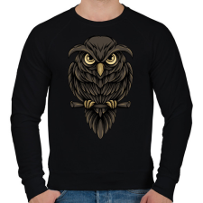 PRINTFASHION Bagoly - Férfi pulóver - Fekete férfi pulóver, kardigán