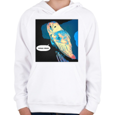 PRINTFASHION Bagoly - Gyerek kapucnis pulóver - Fehér