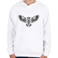 PRINTFASHION Bagoly - Gyerek kapucnis pulóver - Fehér gyerek pulóver, kardigán