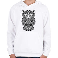 PRINTFASHION Bagoly - Gyerek kapucnis pulóver - Fehér