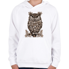 PRINTFASHION Bagoly  - Gyerek kapucnis pulóver - Fehér